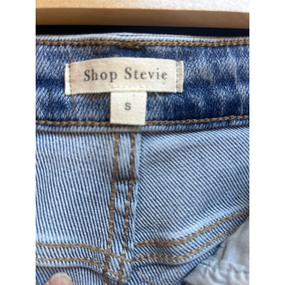 Shop Stevie Cut Off Jean Shorts Small High Rise Raw Hem Stretch Denim - Picture 8 of 11